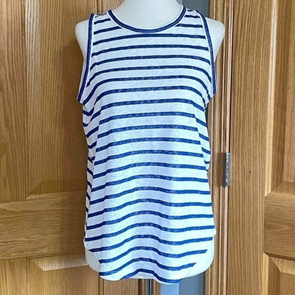 Loft Blue And White Tank Top Size Small